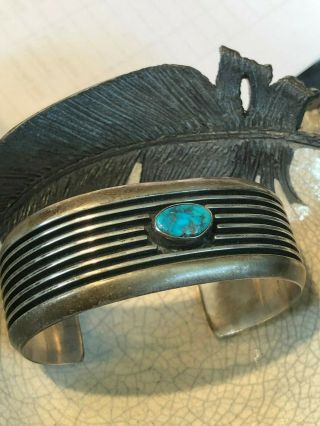 Vintage Turquoise And Sterling Silver Navajo Bracelet