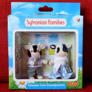 Sylvanian Families Friesian Cow Grandparents Flair Uk 4422 Rare Calico Critters