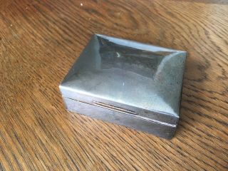 Antique Solid Sterling Silver Cigarette / Trinket Box Of Plain Design Vintage