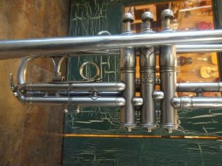 Vintage King Liberty Model by H.  N.  White Clev ' d O Silver Trumpet S/N 96548 S 7