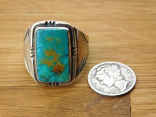 Vtg Old Pawn Navajo Royston Turquoise Sterling Silver Men 