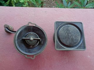 SMALL Antique Cast Iron Coffee Grinder Landers Frary & Clark ALL 9