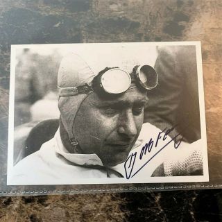 Vintage Authentic Autographed Juan Manuel Fangio 4x6 Photo