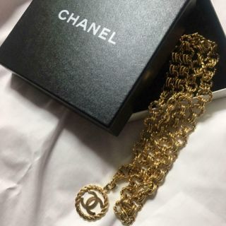 Authentic Chanel Vintage Belt Gold Chain Coco Mark Cc Logos Full L35.  4inch