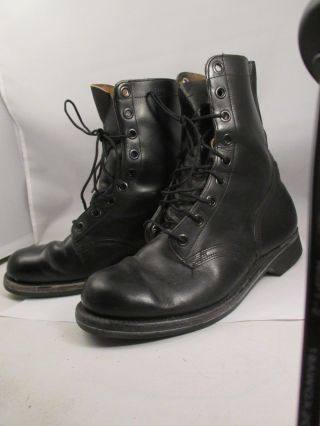 Vtg 60s Mens 9 R Vietnam Combat Boots Black Goodrich 1966 Safty 1st Shoe Co.