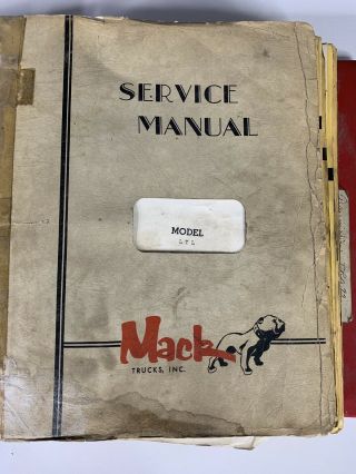 Vintage 1958 Mack Ltl Truck Service & Parts Manuals