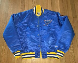 Vintage Euc St.  Louis Blues Satin Starter Jacket Size L Large Nhl