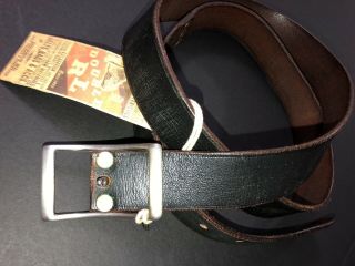 Rare RRL Ralph Lauren Double RL Limited Edition Buckle Leather Strap Belt 38 40 3