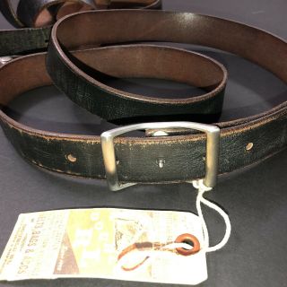 Rare RRL Ralph Lauren Double RL Limited Edition Buckle Leather Strap Belt 38 40 5