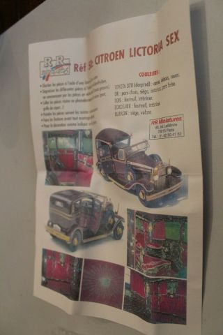 RR Miniatures 1930 Citroen Lictoria Sex Pope Car 1/43 KIT VERY RARE 4