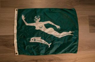 Vintage Jacques Cousteau Society Calypso Boat Flag 18” X 25” Nyl - Glo Made In Usa