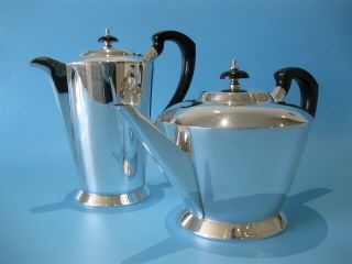 Stunningly Elegant Antique Large Silver Plated Art Deco Tea Pot & Coffee Pot