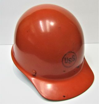 Vtg Msa Fiberglass Hard Hat W/ratchet Suspension Crane Oper Ironworker