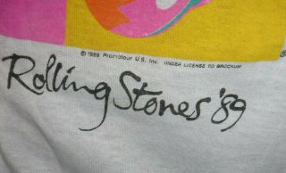 VINTAGE 1980 ' S ROLLING STONES NORTH AMERICAN TOUR 1989 SHIRT MADE IN USA L@@K 2