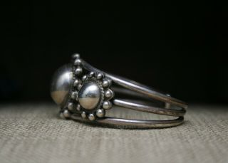 Vintage Harvey Era Navajo Sterling Silver Cuff Bracelet 3