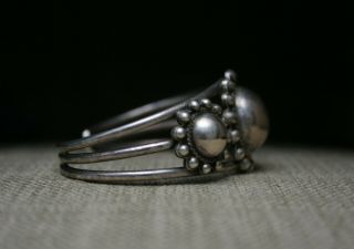 Vintage Harvey Era Navajo Sterling Silver Cuff Bracelet 5