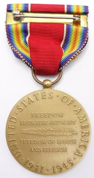 WW2 World War II US Victory Medal dated 1946 3