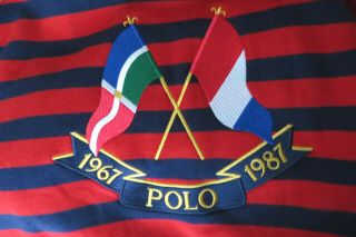 POLO RALPH LAUREN CROSS FLAGS HOODIE SIZE M 1987 20TH ANNIVERSARY RETRO VINTAGE 4