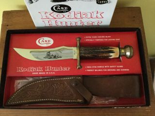 Vintage Case Xx India Stag Kodiak Hunter Knife,  Scabbard