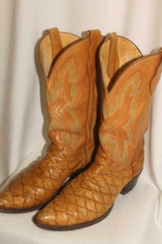 Rare Exotic Justin Mens Size 10 1/2 D Western Cowboy Boots
