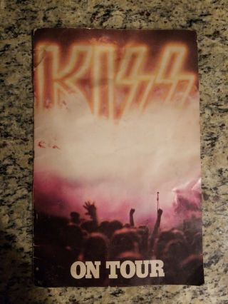 Vtg 1976 Kiss On Tour Concert Program W/ The Kiss Army Iron Logo On The Back