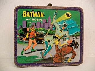 Vintage 1966 Aladdin Batman And Robin Metal Lunchbox No Thermos