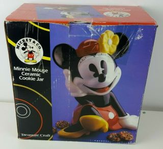 VTG Minnie Mouse Ceramic Cookie Jar Treasure Craft Disney Rare W/ Box Disneyland 3
