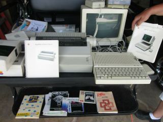 Vintage 1984 - Apple Ii C Computer,  Monitor,  Printer - Huge Group From Estate