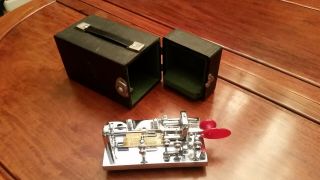 Vintage Vibroplex Deluxe Vibrating Telegraph Key Bug Morse All Chrome