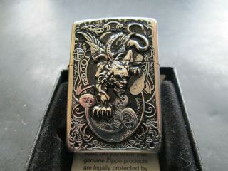 Zippo/ The Rare Vintage " Winged Dragon " / A Great Design In Fantastic Detail