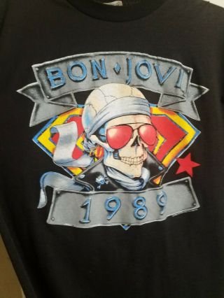 Vintage Bon Jovi T Shirt 1989 (We ' re back kickin ' ass) Spring Ford 2