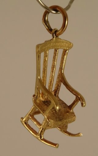 Large Vintage Solid 9ct Gold Rocking Chair Pendant Charm Gift 896n