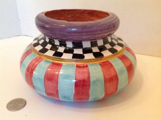Vintage 1997 Mackenzie Childs Ceramic Urn Vase