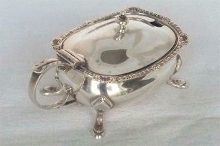 A Stunning Large Solid Sterling Silver Mustard Pot With Glass Liner Dates 1938.