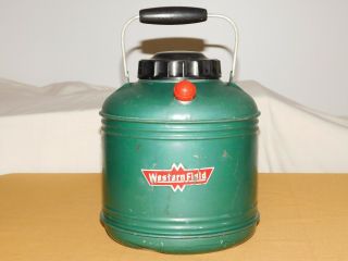 Vintage Camping Picnic 9 1/2 " High Westernfield Metal Thermos Cooler Jug