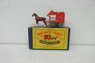 Vintage Matchbox Series 7 Moko Lesney Horse Drawn Milk Float Cart England