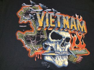 Rare Vintage 3d Emblem Vietnam Tee Shirt Sz Xl