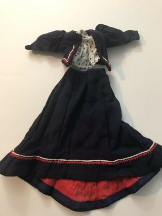 Vintage Doll Bodice Bustle Skirt Set Navy Victorian Style Gibson Girl Custom