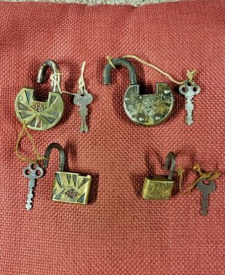 4 Fs Fraim - Slaymaker Padlock Old Vintage Antique Locks And Keys