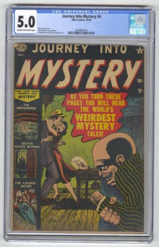 Journey Into Mystery 4 Cgc 5.  0 Vintage Marvel Atlas Comic Early Romita Art 10c