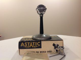 Vintage Astatic Model Jt - 30 Crystal Microphone W/ Box.