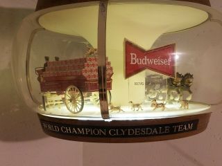 Vintage Budweiser Clydesdale Rotating Parade Carousel Motion Beer Light Sign 3