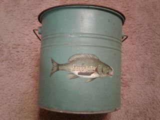 Rare Vintage Falls City Minnow Bucket