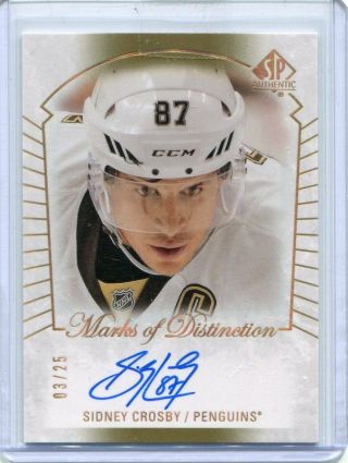 2015 - 16 Sp Authentic Marks Of Distinction Sidney Crosby Auto 3/25 Rare