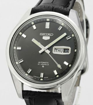 Rare Vintage 1971 Seiko 6119 8163 Jumbo 21 Jewel Auto Day Date Mens Wrist Watch