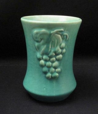 Melrose Ware Australian Pottery Grape Vase Green Drip Glaze Hoffman Vintage