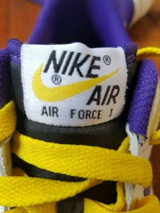 Nike Air Force 1 Low AF1 Lakers NBA Swoosh Fade Faux Snake Skin Men ' s 11.  5 Vtg 2