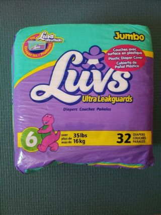 Vintage Luvs Size 6 Xl Plastic Backed Cover Adult Baby Toddler Youth Diapers