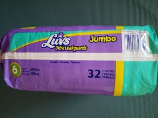 Vintage Luvs Size 6 XL plastic backed cover adult baby toddler youth Diapers 6