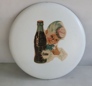 Vintage 12 " Coca Cola Button Sign With Spriteboy